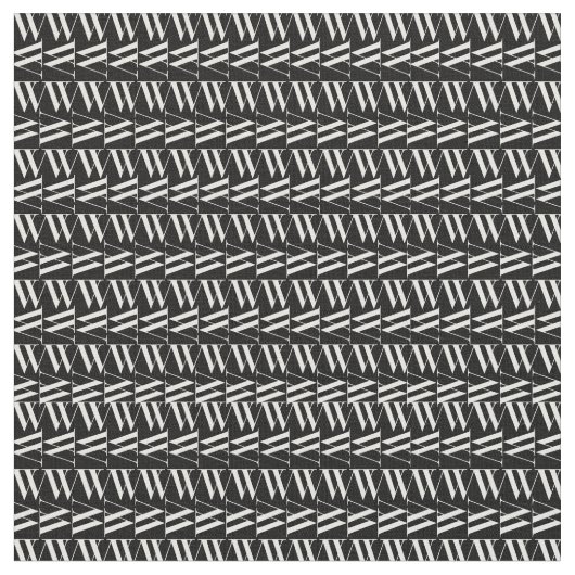 Monogram Initiaal letter W Stof (Close Up)