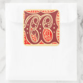  monogram Initiaal letter W Vierkante Sticker (Tas)