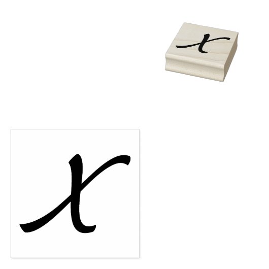 Monogram Initiaal letter X Rubberstempel (Gestempeld)