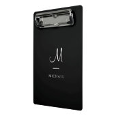 Monogram Initiaal Letter zwart, wit, aangepast Mini Klembord (Angled2)