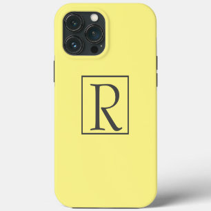 Monogram Initiaal Letters Geel Grijs Aangepast Kla iPhone 13 Pro Max Hoesje