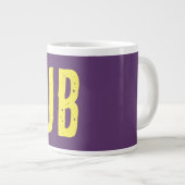 Monogram Initiaal letters Indigo geel minimalistis Grote Koffiekop (Voorkant rechts)