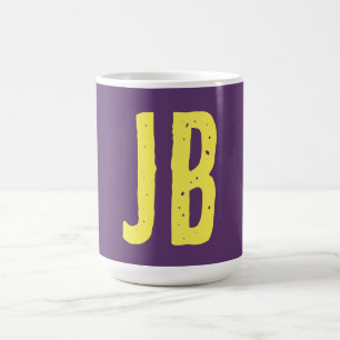 Monogram Initiaal letters Indigo geel minimalistis Koffiemok