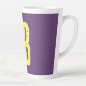 Monogram Initiaal letters Indigo geel minimalistis Latte Mok (Rechts)