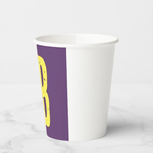 Monogram Initiaal letters Indigo geel minimalistis Papieren Bekers (Links)