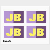 Monogram Initiaal letters Indigo geel minimalistis Rechthoekige Sticker (Vel)