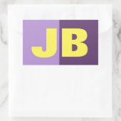 Monogram Initiaal letters Indigo geel minimalistis Rechthoekige Sticker (Tas)