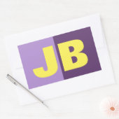 Monogram Initiaal letters Indigo geel minimalistis Rechthoekige Sticker (Envelop)