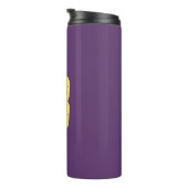 Monogram Initiaal letters Indigo geel minimalistis Thermosbeker (Geroteerd rechts)