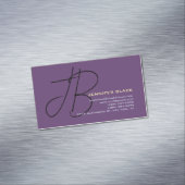 Monogram Initiaal Letters Indigo Minimalistisch Mo Magnetisch Visitekaartje (Voorbeeld)