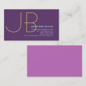 Monogram Initiaal Letters Indigo Minimalistisch Mo Visitekaartje (Voorkant / Achterkant)