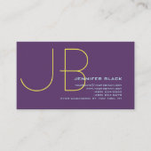 Monogram Initiaal Letters Indigo Minimalistisch Mo Visitekaartje (Voorkant)