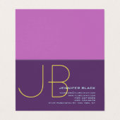 Monogram Initiaal Letters Indigo Minimalistisch Mo Visitekaartje (Buitenkant ongevouwen)