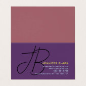 Monogram Initiaal Letters Indigo Minimalistisch Mo Visitekaartje (Buitenkant ongevouwen)