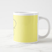 Monogram Initiaal Letters Lichtgeel Modern Grote Koffiekop (Rechts)