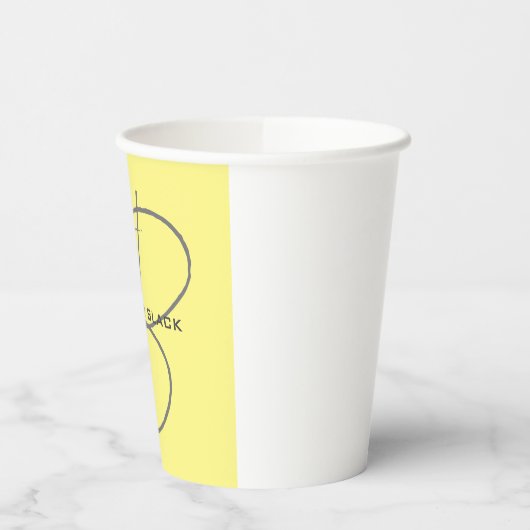 Monogram Initiaal Letters Lichtgeel Modern Papieren Bekers (Links)