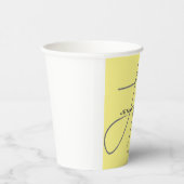 Monogram Initiaal Letters Lichtgeel Modern Papieren Bekers (Rechts)