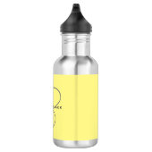 Monogram Initiaal Letters Lichtgeel Modern Waterfles (Rechts)