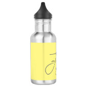 Monogram Initiaal Letters Lichtgeel Modern Waterfles (Links)