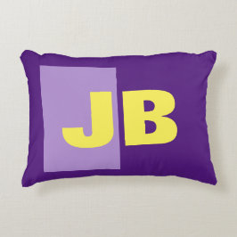 Monogram Initiaal letters Paarse geel Accent Kussen