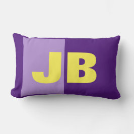 Monogram Initiaal letters Paarse geel Kussen