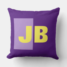 Monogram Initiaal letters Paarse geel Kussen
