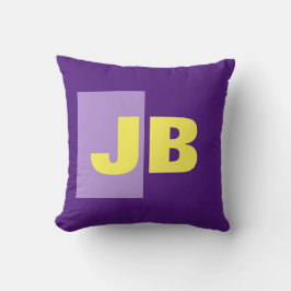 Monogram Initiaal letters Paarse geel wit Kussen
