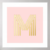 Monogram initiaal lichtdoorschijnend roze achtergr folie afdrukken (Voorkant)