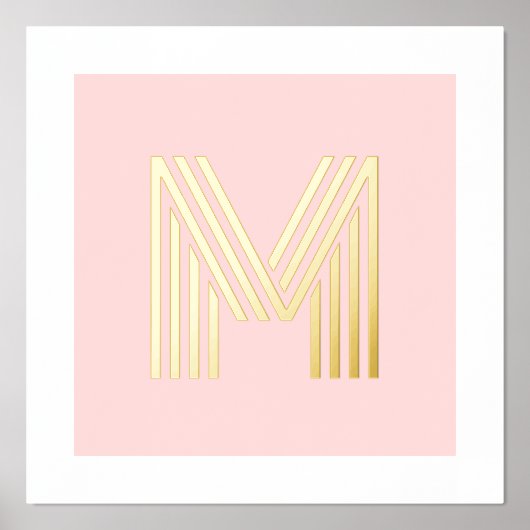 Monogram initiaal lichtdoorschijnend roze achtergr folie afdrukken (Voorkant)