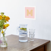 Monogram initiaal lichtdoorschijnend roze achtergr folie afdrukken (Laag (Keuken))