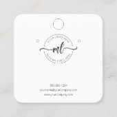 Monogram Initiaal Logo QR Code Oorbellen Displayka Vierkante Visitekaartje (Voorkant)