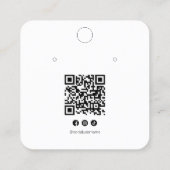 Monogram Initiaal Logo QR Code Oorbellen Displayka Vierkante Visitekaartje (Achterkant)