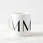 Monogram Initiaal M Black & White Modern Coffee Mo Koffiemok (Voorkant links)