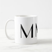 Monogram Initiaal M Black & White Modern Coffee Mo Koffiemok (Links)