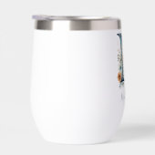 Monogram Initiaal M Blue Floral Waterverf Gift Haa (Rechts)