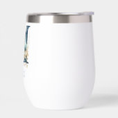 Monogram Initiaal M Blue Floral Waterverf Gift Haa (Links)