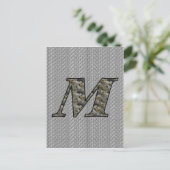 Monogram Initiaal M Hortensia Bloemen Briefkaart (Staand voorkant)