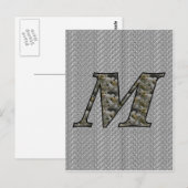 Monogram Initiaal M Hortensia Bloemen Briefkaart (Voorkant / Achterkant)