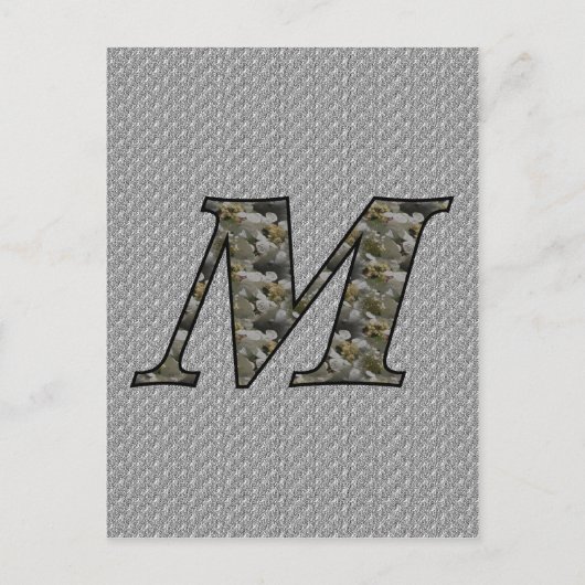 Monogram Initiaal M Hortensia Bloemen Briefkaart (Voorkant)