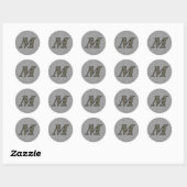 Monogram Initiaal M Hortensia Bloemen Ronde Sticker (Vel)