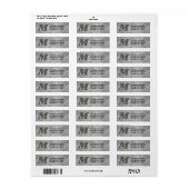 Monogram Initiaal M Hortensia Retouradres Etiket (Full Sheet)