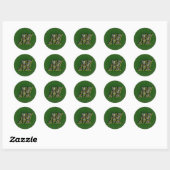 Monogram Initiaal M Madeliefjes Bloem Kunst Ronde Sticker (Vel)