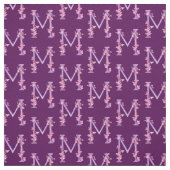 Monogram initiaal M paarse orchidee florale waterv Stof (Swatch)