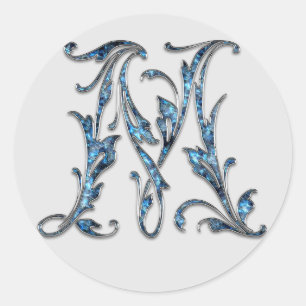 monogram initiaal M stickers