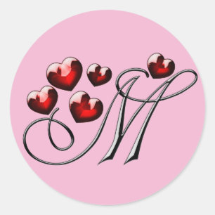 monogram initiaal M stickers