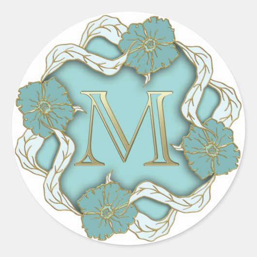 monogram initiaal M stickers (Voorkant)