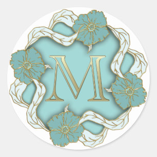 monogram initiaal M stickers