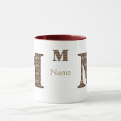 Monogram Initiaal M Vintage Bloemstuk Persoonlijk Mok (Midden)