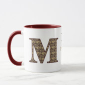 Monogram Initiaal M Vintage Bloemstuk Persoonlijk Mok (Links)