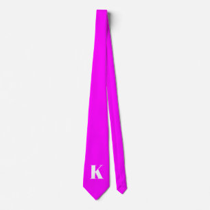 Monogram Initiaal Magenta Stropdas